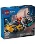 Конструктор LEGO City Great Vehicles - Картинг автомобили и състезатели (60400) - 1t