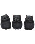 Комплект статуетки Nemesis Now Adult: Humor - Three Wise Fat Cats, 8 cm - 1t