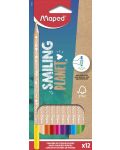 Комплект цветни моливи Maped - Smiling Planet, 12 цвята - 1t