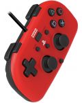 Контролер Hori - Wired Mini Gamepad, червен (PS4) - 2t