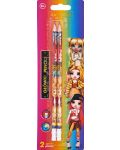 Комплект графитни моливи Astra Rainbow High - HB, 2 броя - 1t