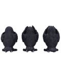 Комплект статуетки Nemesis Now Adult: Humor - Three Wise Ravens, 8 cm - 3t