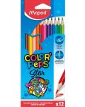 Комплект цветни моливи Maped Color Peps - Star, 12 цвята - 1t