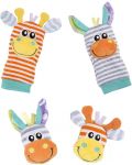 Комплект гривни-дрънкалки и чорапки Playgro - Джунгла Refresh, 0м+ - 1t