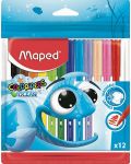 Комплект флумастери Maped Color Peps - Ocean, 12 цвята - 1t