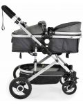 Комбинирана бебешка количка Moni - Ciara, сива с черно - 8t