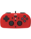 Контролер Hori - Wired Mini Gamepad, червен (PS4) - 1t