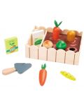 Комплект дървени играчки Lelin - Зеленчуци за засаждане - 1t