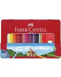 Комплект цветни моливи Faber-Castell Castel - 48 цвята, метална кутия - 1t