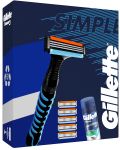 Gillette Комплект за бръснене Гел, 75 ml + Самобръсначка с резервни ножчета, 6 броя - 2t
