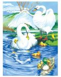 Комплект за рисуване с акрилни бои Royal - Лебеди, 22 х 30 cm - 1t