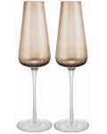Комплект чаши за шампанско Blomus - Belo 2бр, опушено кафяво - 1t