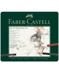 Комплект моливи Faber-Castell Pitt Monochrome - 21 броя, в метална кутия - 1t