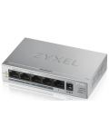 Суич ZyXEL - GS1005HP, 5-Port GbE Unmanaged PoE Switch, сив - 1t