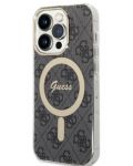 Калъф и зарядно Guess - 4G MagSafe, iPhone 14 Prо, черен - 2t