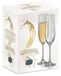 Комплект чаши за шампанско Bohemia - Royal Waterfall, 6 броя x 190 ml - 2t