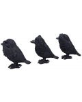 Комплект статуетки Nemesis Now Adult: Humor - Three Wise Ravens, 8 cm - 2t