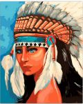 Комплект за рисуване с диаманти TSvetnoy - Native American girl - 1t