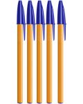 Комплект химикалки BIC Orange Original Fine - 0.8 mm, сини, 5 броя - 1t