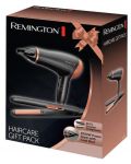 Комплект сешоар и преса за коса Remington - D3012GP, 215°C, черен - 6t