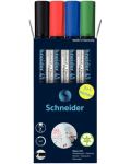 Комплект маркери Schneider Maxx - 293, за бяла дъска и флипчарт, 4 цвята - 1t