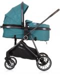 Комбинирана бебешка количка Chipolino - Аура, синьо-зелена - 7t
