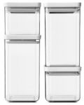 Комплект от 4 буркана Brabantia - Tasty+, 2 х 0.7 l + 2 x 1.6 l, Light Grey - 1t