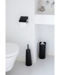 Комплект от 3 аксесоара за тоалетна Brabantia - ReNew, Matt Black - 2t