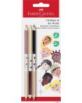 Комплект двувърхи моливи Faber-Castell - Децата на света, 3 броя - 1t