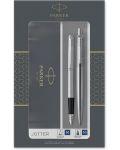 Комплект писалка Parker Jotter Stainless Steel - С химикалка, сребристо покритие - 1t