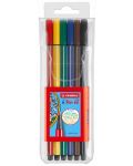 Комплект флумастери Stabilo Pen 68 - 6 цвята - 1t