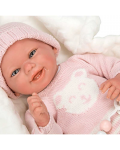 Кукла-бебе Arias - Адриана с розов плетен костюм, 40 cm - 5t