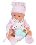 Кукла-бебе Moni Toys - С розово халатче и аксесоари, 36 cm - 3t