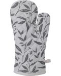 Кухненска ръкавица на цветя H&S - 18 x 32 cm, памук, сива - 1t