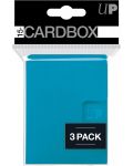 Кутия за карти Ultra Pro - Card Box 3-pack, Light Blue (15+ бр.)  - 1t