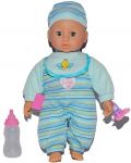 Кукла-бебе Raya Toys - С функции и аксесоари, синьо - 2t