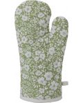 Кухненска ръкавица на цветя H&S - 18 x 32 cm, памук, зелена - 1t