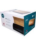 Кутия за хляб ADS - Steel, 37.7 x 24.3 x 20.4 cm, с бамбуков капак - 5t