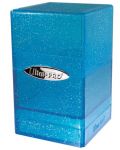 Кутия за карти Ultra Pro Satin Tower - Glitter Blue (100+ бр.) - 1t