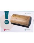Кутия за хляб ADS - Steel, 37.7 x 24.3 x 20.4 cm, с бамбуков капак - 6t