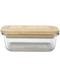 Кутия от закалено стъкло с бамбуков капак HIT - 380 ml - 1t