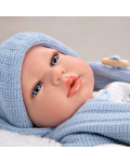 Кукла-бебе Arias - Мартин с пухено одеяло в синьо, 40 cm - 4t