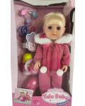 Кукла Yala Baby, My Little Baby - със зимен гащеризон, розов, 35 cm - 1t