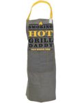 Кухненска престилка H&S - Grill, 60 х 84 cm, памук и кожени детайли, сива - 1t