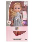 Кукла Moni Toys - Със сребриста рокля и розови ботуши, 36 cm - 2t