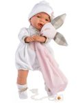 Кукла-бебе Llorens - С дрешка с мече и възглавничка, 38 cm - 1t