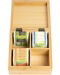 Бамбукова кутия за чай HIT - 4 отделения, 16 x 16 cm - 2t