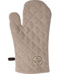 Кухненска ръкавица H&S - Natural, 18 х 32 cm, памук и кожени детайли, бежова - 1t