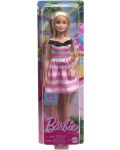 Кукла Barbie - 65-та годишнина, с рокля на розови райета - 6t