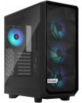 Кутия Fractal Design - Meshify 2 Compact Lite RGB, mid tower, черна/прозрачна - 1t